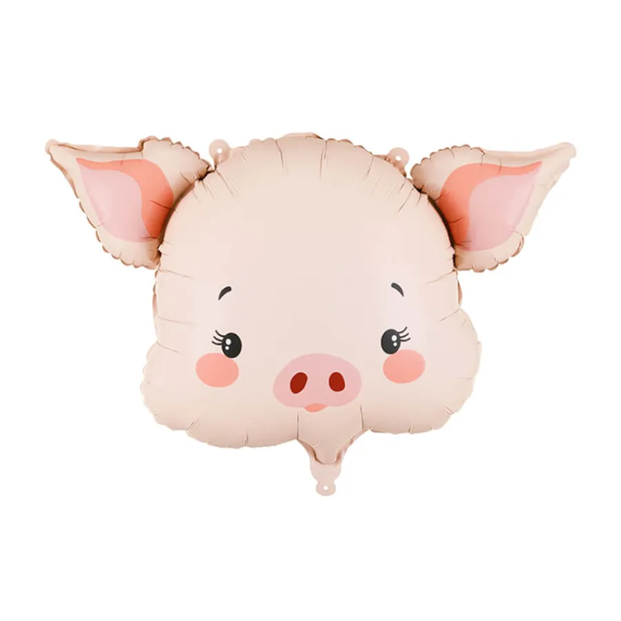 Μπαλόνι foil κεφάλι Γουρουνιού ανοιχτό ροζ