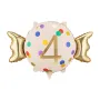 Μπαλόνι foil Καραμέλα ''4'' μπεζ/χρυσό με πουά