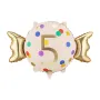 Μπαλόνι foil Καραμέλα ''5'' μπεζ/χρυσό με πουά
