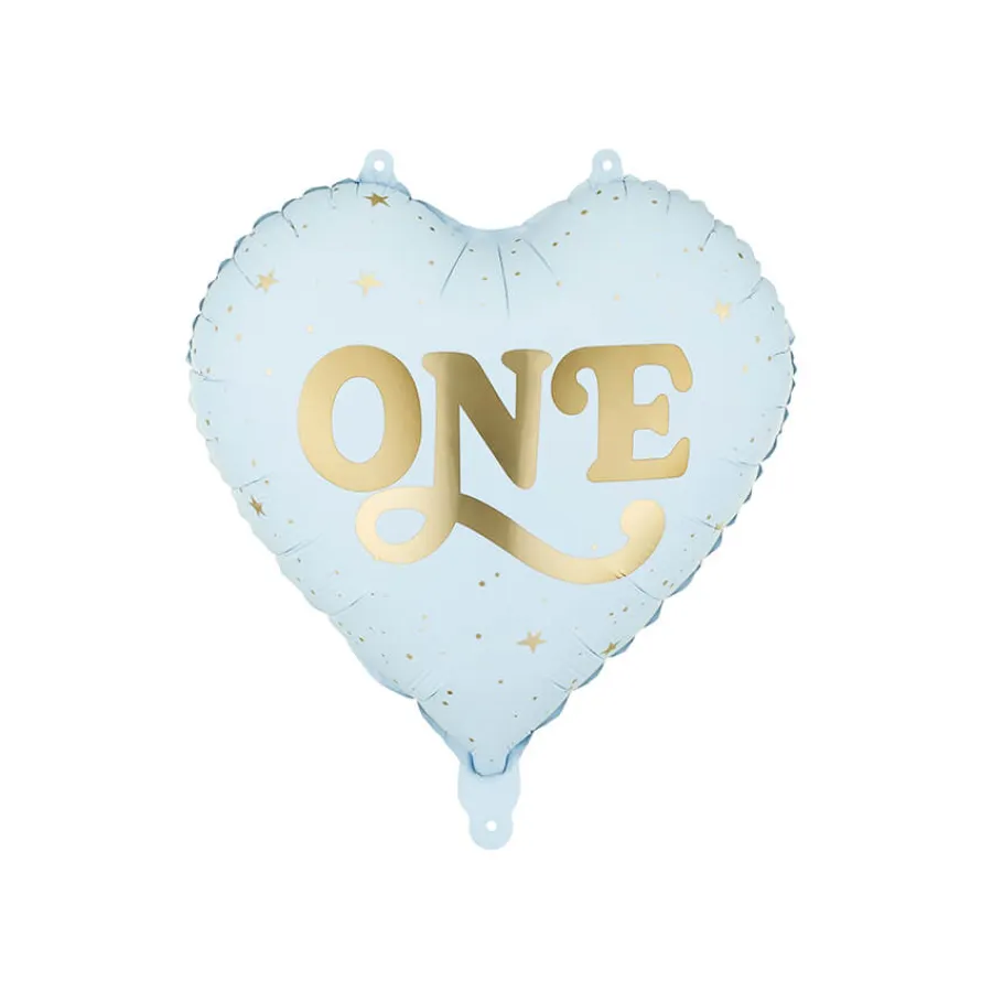 Μπαλόνι foil Καρδιά ''One'' σιέλ παστέλ