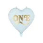 Μπαλόνι foil Καρδιά ''One'' σιέλ παστέλ