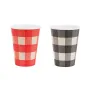 Χάρτινα ποτήρια καρό κόκκινα & μαύρα - BBQ Party - 6τμχ.