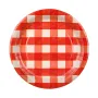 Χάρτινα πιάτα στρογγυλά καρό κόκκινα - BBQ Party - 6τμχ.