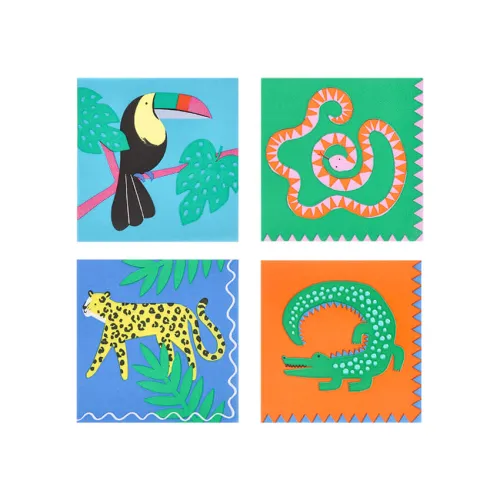 Χαρτοπετσέτες cocktail Jungle Jamboree - 16τμχ.