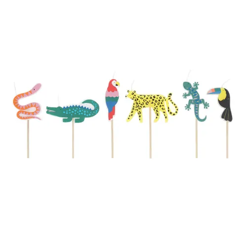 Κεράκια Ζωάκια της Ζούγκλας - Jungle Jamboree - 6τμχ.