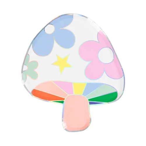 Χάρτινα πιάτα Groovy Mushroom - 8τμχ.