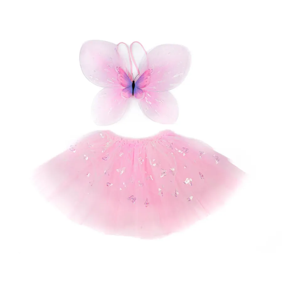 Φούστα tutu & φτερά Πεταλούδας ροζ (4-6ετών)