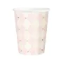 Χάρτινα ποτήρια με ροζ ρόμβους - 6τμχ.