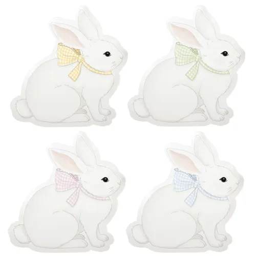 Χάρτινα πιάτα Κουνελάκι με καρό φιόγκο - 8τμχ.
