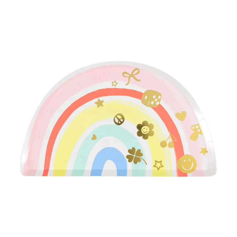 Χάρτινα πιάτα Ουράνιο Τόξο - Charm Party - 8τμχ.