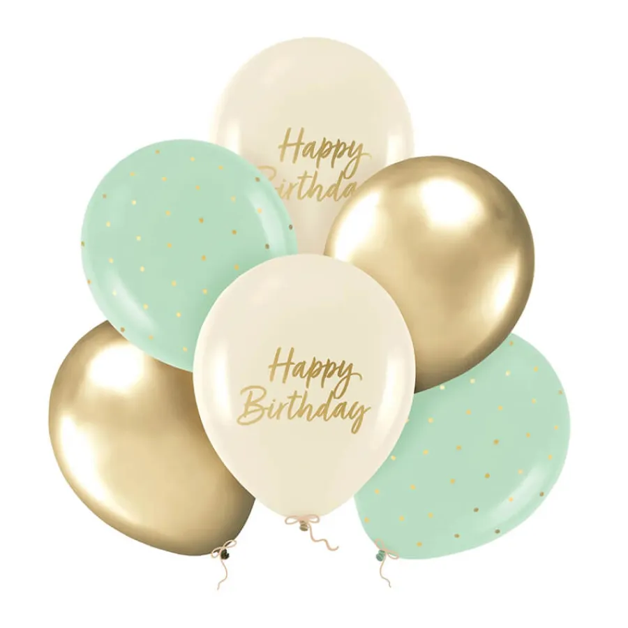 Σετ μπαλόνια latex χρυσά/μπεζ 