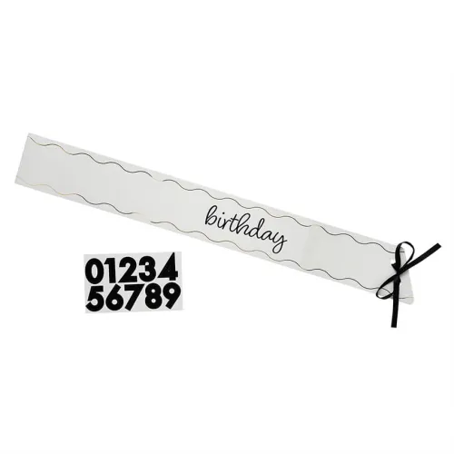 Κορδέλα γενεθλίων χάρτινη customisable με αυτοκόλλητα