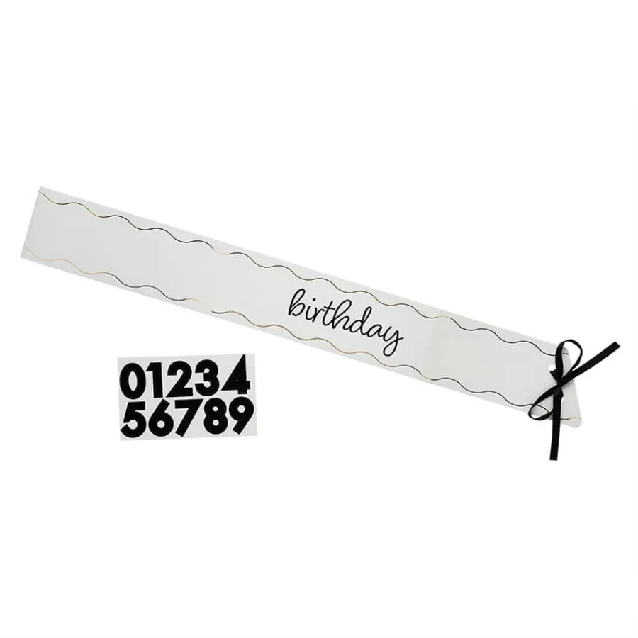 Κορδέλα γενεθλίων χάρτινη customisable με αυτοκόλλητα