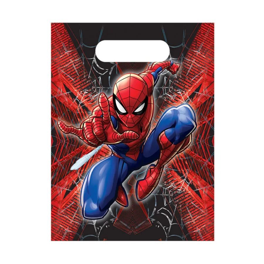 Σακουλάκια πλαστικά για δώρα Spider-Man World of Webs - 6τμχ.