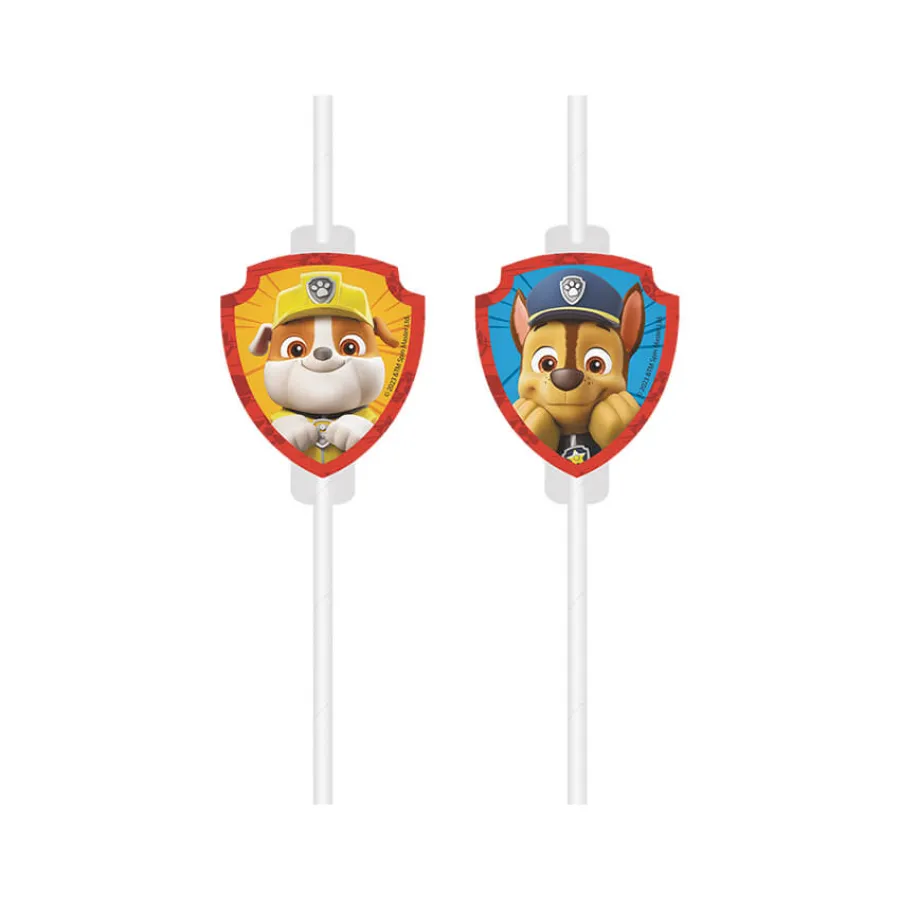 Χάρτινα καλαμάκια Paw Patrol Rescue Heroes - 4τμχ.