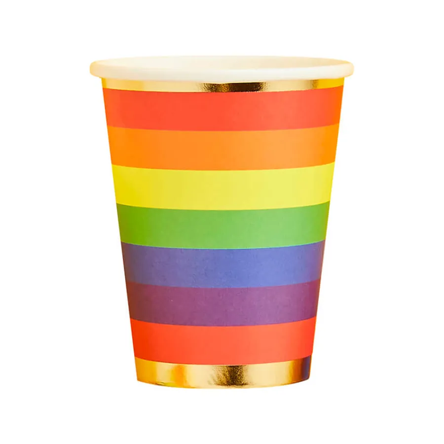 Χάρτινα ποτήρια ριγέ Pride - 8τμχ.