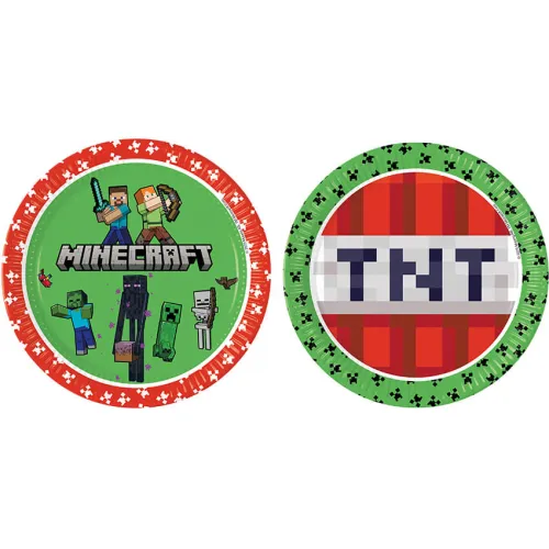 Χάρτινα πιάτα Minecraft - 8τμχ.