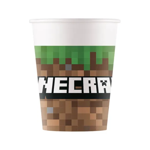 Χάρτινα ποτήρια Minecraft - 8τμχ.