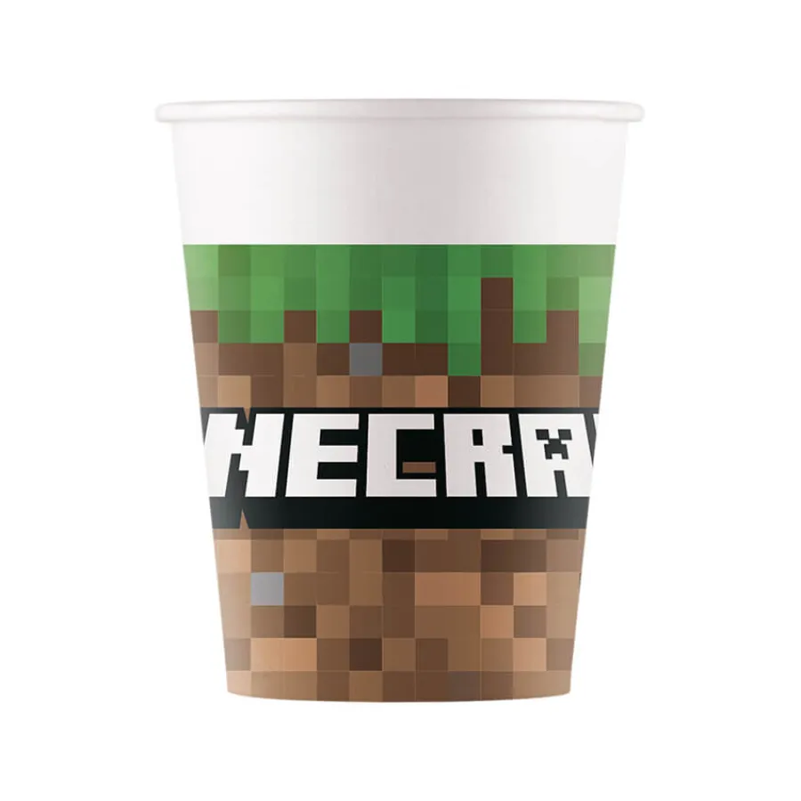 Χάρτινα ποτήρια Minecraft - 8τμχ.