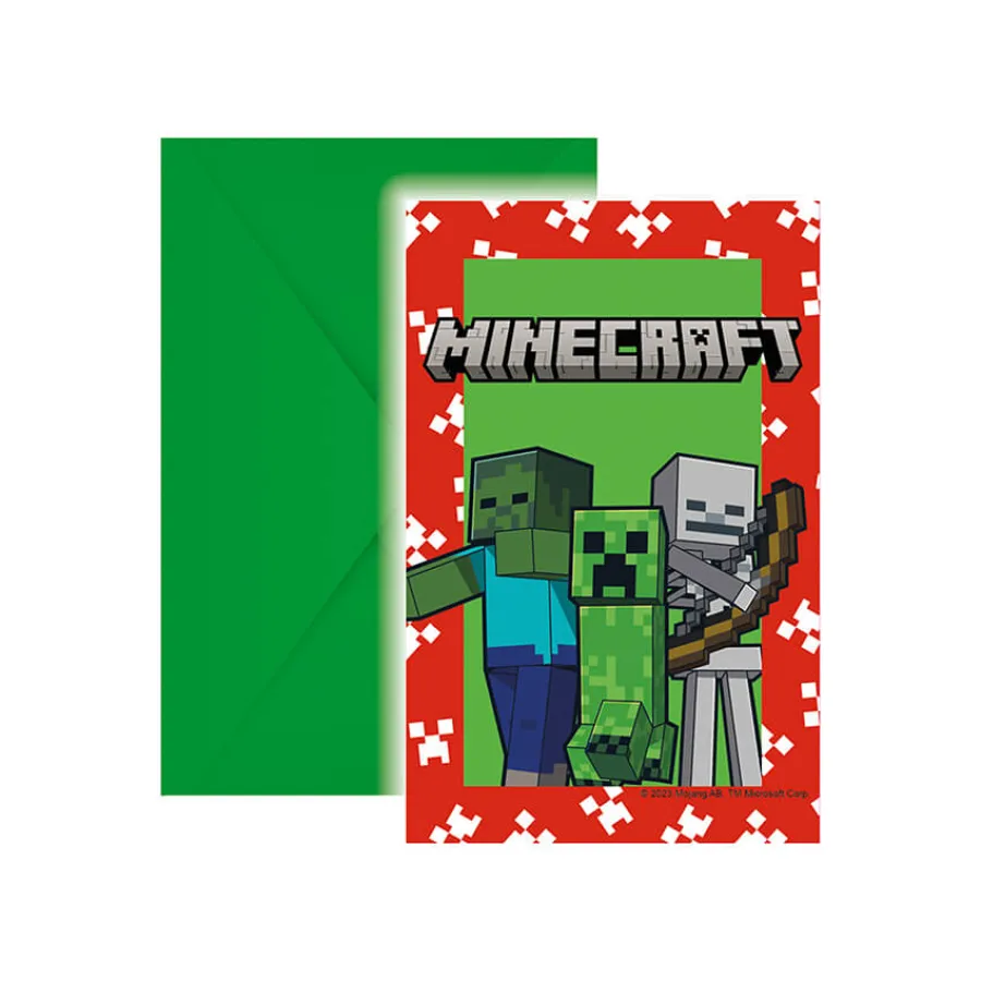 Προσκλήσεις για πάρτυ Minecraft - 6τμχ.