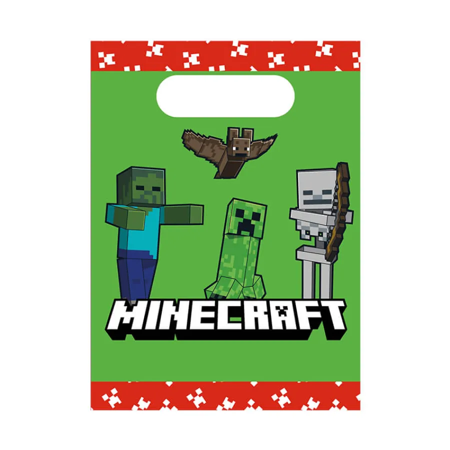 Σακουλάκια χάρτινα για δώρα Minecraft - 4τμχ.