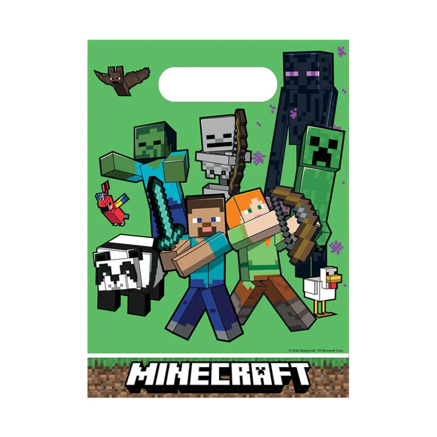 Σακουλάκια πλαστικά για δώρα Minecraft - 6τμχ.